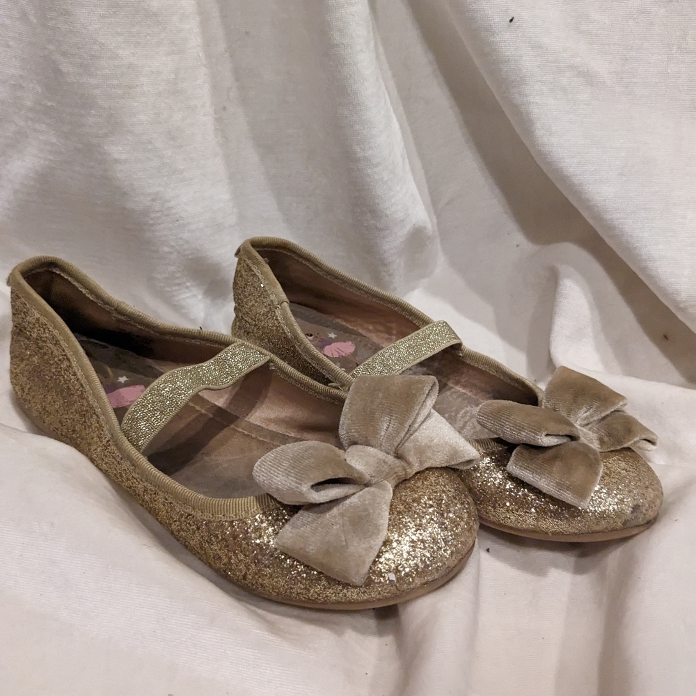 Girls Ballet Flats Gold